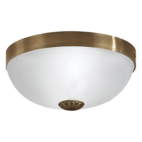 Imperial væg - loftlampe i metal Bronze med hvid satineret glasskærm, MAX 2x60WE27, diameter 31 cm, højde 14 cm.